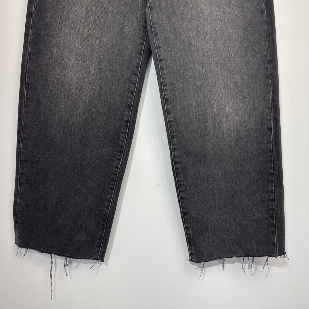 Good American 90s Trouser Jeans 25 Washed Black High Rise Vintage Retro Baggy - Picture 7 of 15